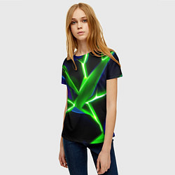 Футболка женская Green glow, цвет: 3D-принт — фото 2