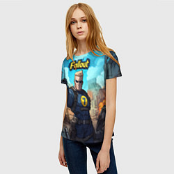 Футболка женская Fallout смотритель с пистолетом, цвет: 3D-принт — фото 2