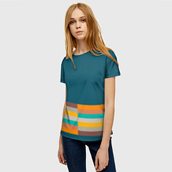 Футболка женская Индиго и шумовой градиент заката с текстурой, цвет: 3D-принт — фото 2