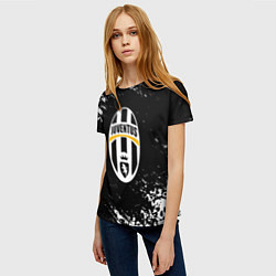 Футболка женская Ювентус черепа краски, цвет: 3D-принт — фото 2