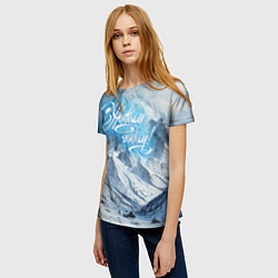 Футболка женская Новый год на вершинах, цвет: 3D-принт — фото 2