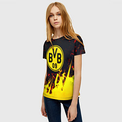 Футболка женская Borussia краски соты, цвет: 3D-принт — фото 2