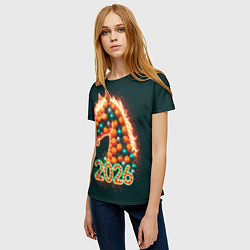 Футболка женская Праздничная лошадь 2026, цвет: 3D-принт — фото 2