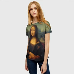 Футболка женская Леонардо да Винчи - Мона Лиза, цвет: 3D-принт — фото 2