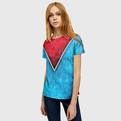 Футболка женская Grunge superhero line - геометрические линии, цвет: 3D-принт — фото 2