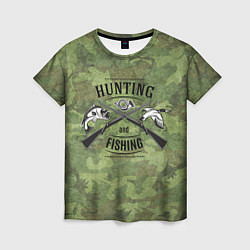 Футболка женская Hunting & Fishing, цвет: 3D-принт