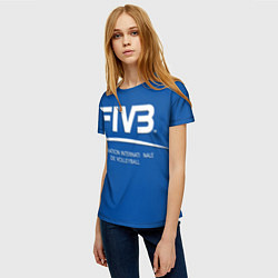 Футболка женская Волейбол FIVB, цвет: 3D-принт — фото 2