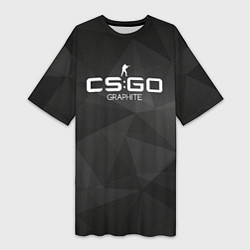 Футболка женская длинная CS:GO Graphite, цвет: 3D-принт