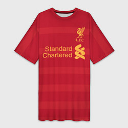 Футболка женская длинная Liverpool FC: Standart Chartered, цвет: 3D-принт