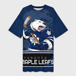 Футболка женская длинная Toronto Maple Leafs, цвет: 3D-принт