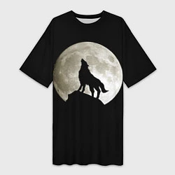 Женская длинная футболка Moon Wolf