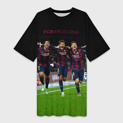 Женская длинная футболка Barcelona6