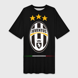 Футболка женская длинная Juventus: 3 stars, цвет: 3D-принт