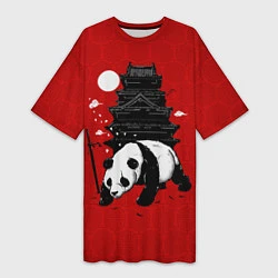 Женская длинная футболка Panda Warrior