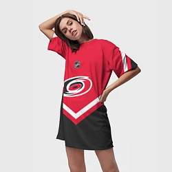 Футболка женская длинная NHL: Carolina Hurricanes, цвет: 3D-принт — фото 2