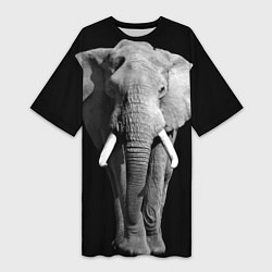 Женская длинная футболка Старый слон
