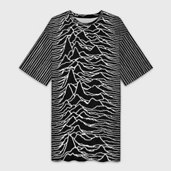 Футболка женская длинная Joy Division: Unknown Pleasures, цвет: 3D-принт