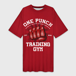 Футболка женская длинная One Punch Gym, цвет: 3D-принт