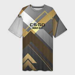 Футболка женская длинная Cs:go - Bronze Deco Бронзовая декорация 2022, цвет: 3D-принт