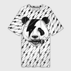 Женская длинная футболка Панда вокалист