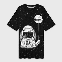 Женская длинная футболка Астронавт с шариком