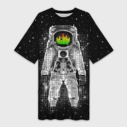 Женская длинная футболка Музыкальный космонавт