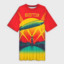 Футболка женская длинная Led Zeppelin: Hindenburg, цвет: 3D-принт