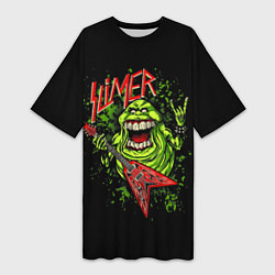 Футболка женская длинная Slayer Slimer, цвет: 3D-принт