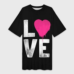 Женская длинная футболка Love Heart