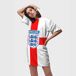 Футболка женская длинная Сборная Англии, цвет: 3D-принт — фото 2