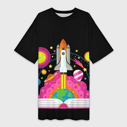 Женская длинная футболка Космос