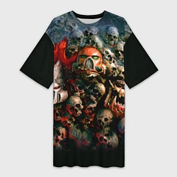 Женская длинная футболка Warhammer 40k: Skulls