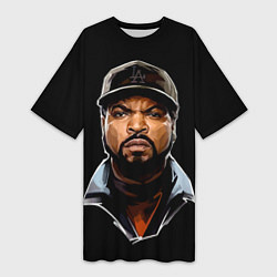 Футболка женская длинная Ice Cube, цвет: 3D-принт