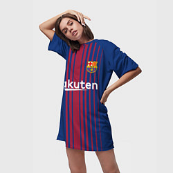 Футболка женская длинная FCB Barcelona: Rakuten, цвет: 3D-принт — фото 2