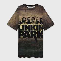 Футболка женская длинная Linkin Park Band, цвет: 3D-принт