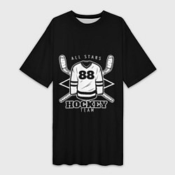 Футболка женская длинная Hockey Team, цвет: 3D-принт