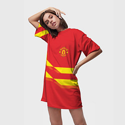 Футболка женская длинная Manchester United 3, цвет: 3D-принт — фото 2