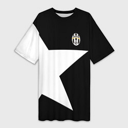 Футболка женская длинная FC Juventus: Star, цвет: 3D-принт