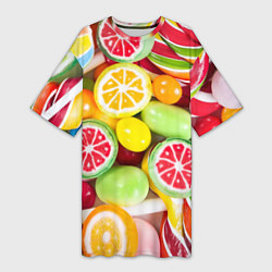 Футболка женская длинная Candy Summer, цвет: 3D-принт