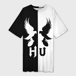 Женская длинная футболка HU: Black & White
