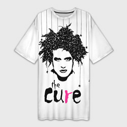 Футболка женская длинная The Cure - portrait Robert Smith, цвет: 3D-принт