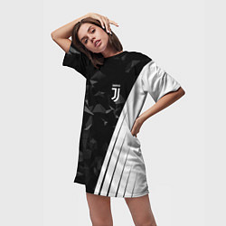 Футболка женская длинная FC Juventus: Abstract, цвет: 3D-принт — фото 2