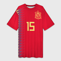 Женская длинная футболка Сборная Испании: Рамос ЧМ 2018