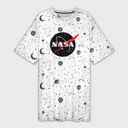 Футболка женская длинная NASA: Moonlight, цвет: 3D-принт