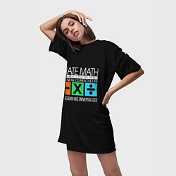 Футболка женская длинная Ed Sheeran: I hate math, цвет: 3D-принт — фото 2