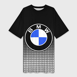 Футболка женская длинная BMW 2018 Black and White IV, цвет: 3D-принт