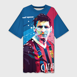 Футболка женская длинная Lionel Messi, цвет: 3D-принт