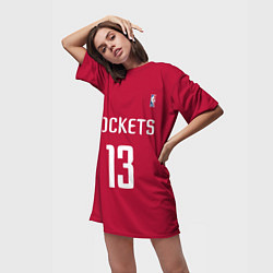 Футболка женская длинная Rockets: Houston 13, цвет: 3D-принт — фото 2