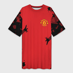 Футболка женская длинная FC Manchester United: Red Original, цвет: 3D-принт