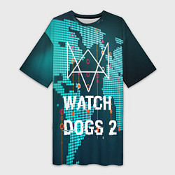Футболка женская длинная Watch Dogs 2: Network Hack, цвет: 3D-принт